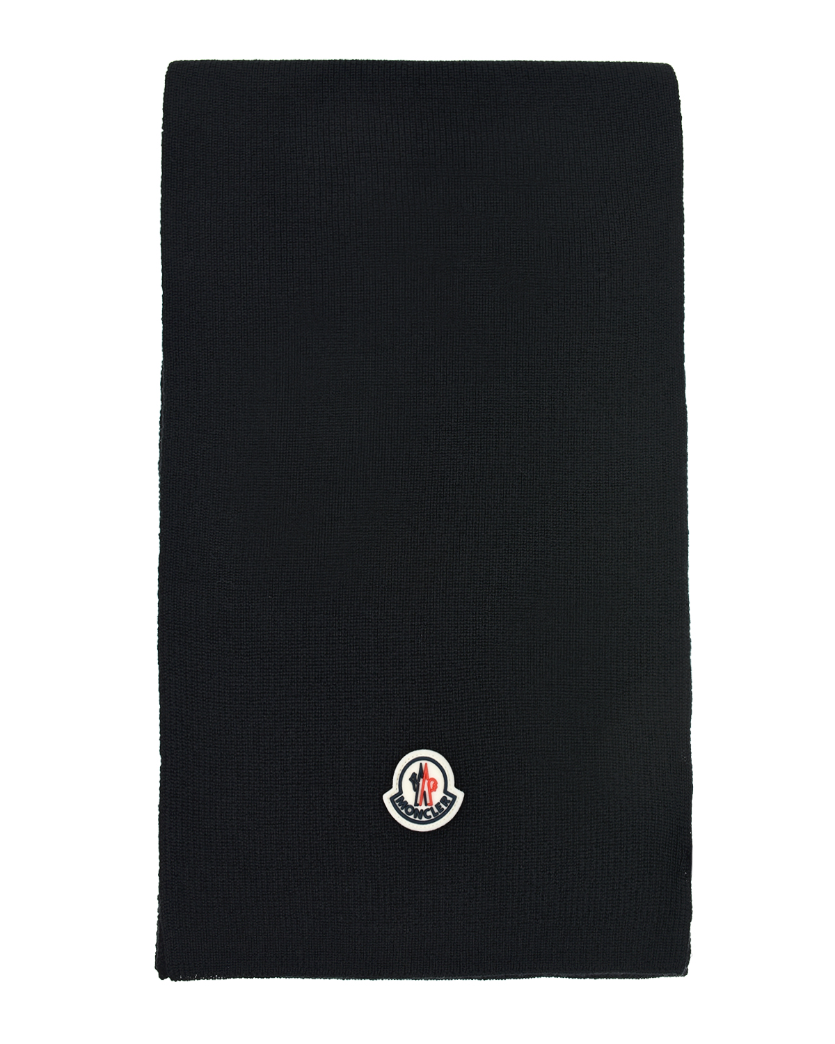 Черный шарф с логотипом (170х25 см) Moncler детский, размер L Черный шарф с логотипом (170х25 см) Moncler детский - фото 2