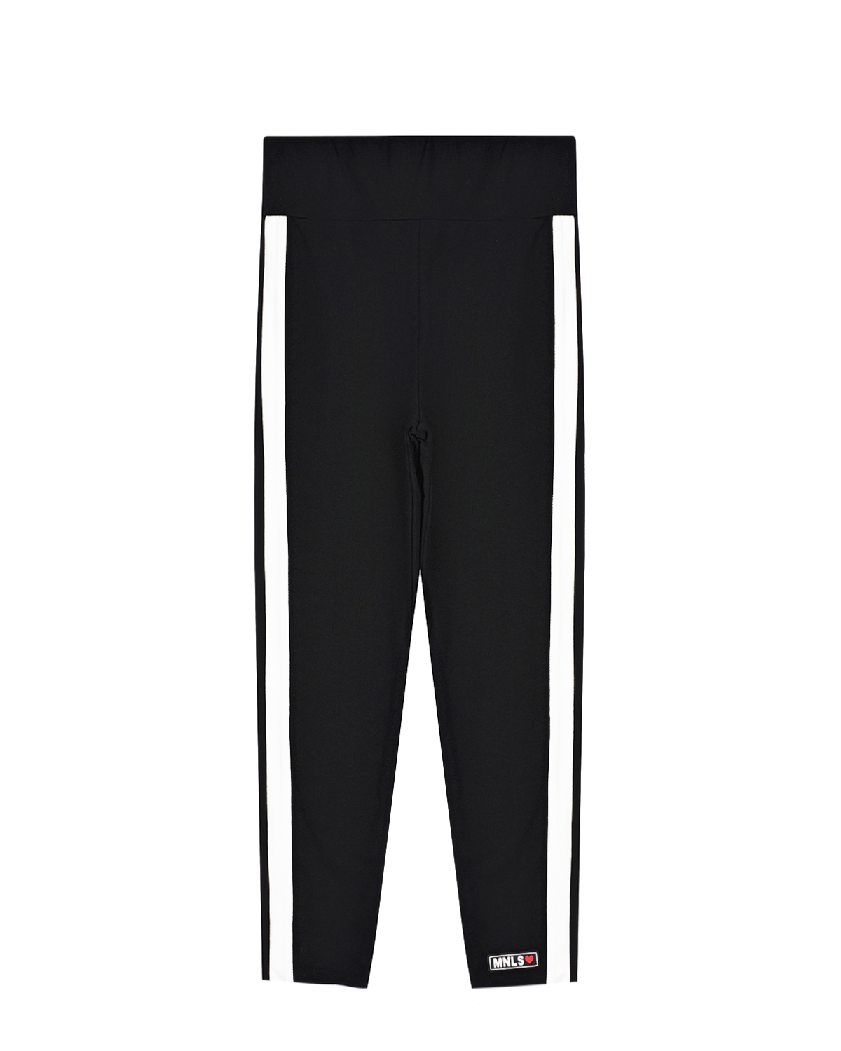 Черные спортивные брюки с белыми лампасами Monnalisa детские, размер 152, цвет черный - фото 1