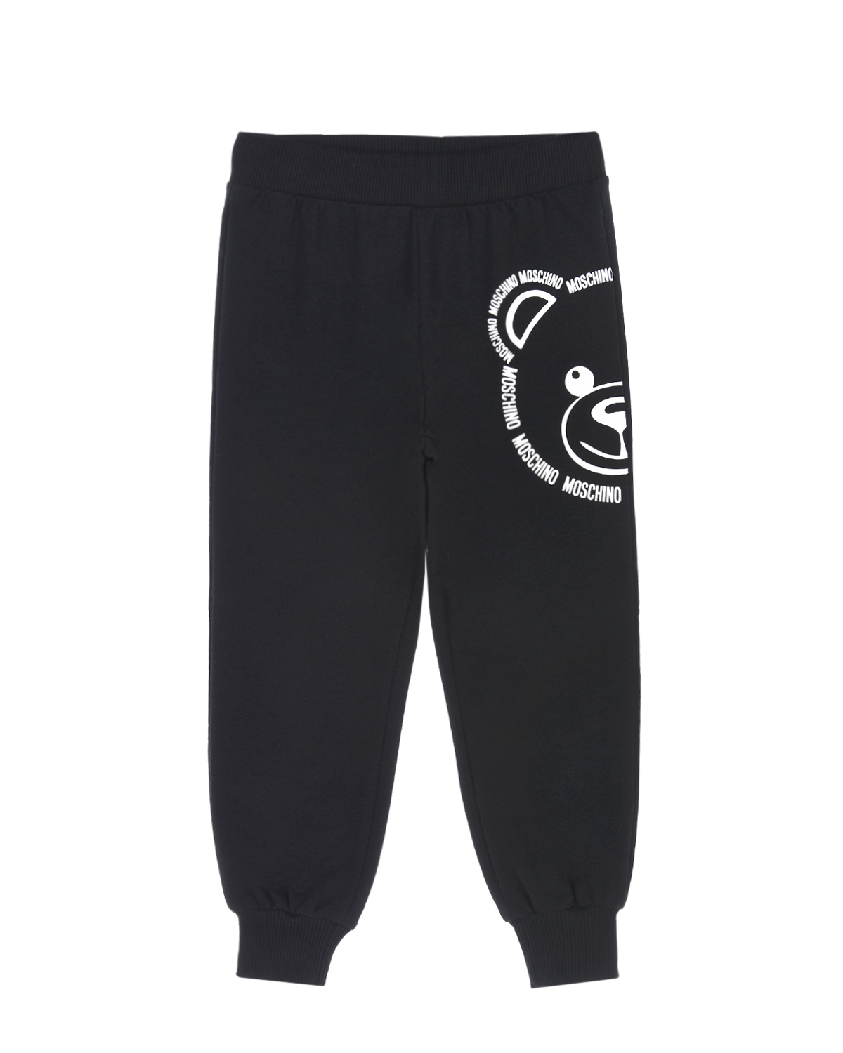 Черные спортивные брюки с принтом "медвежонок" Moschino детские, размер 104, цвет черный - фото 1