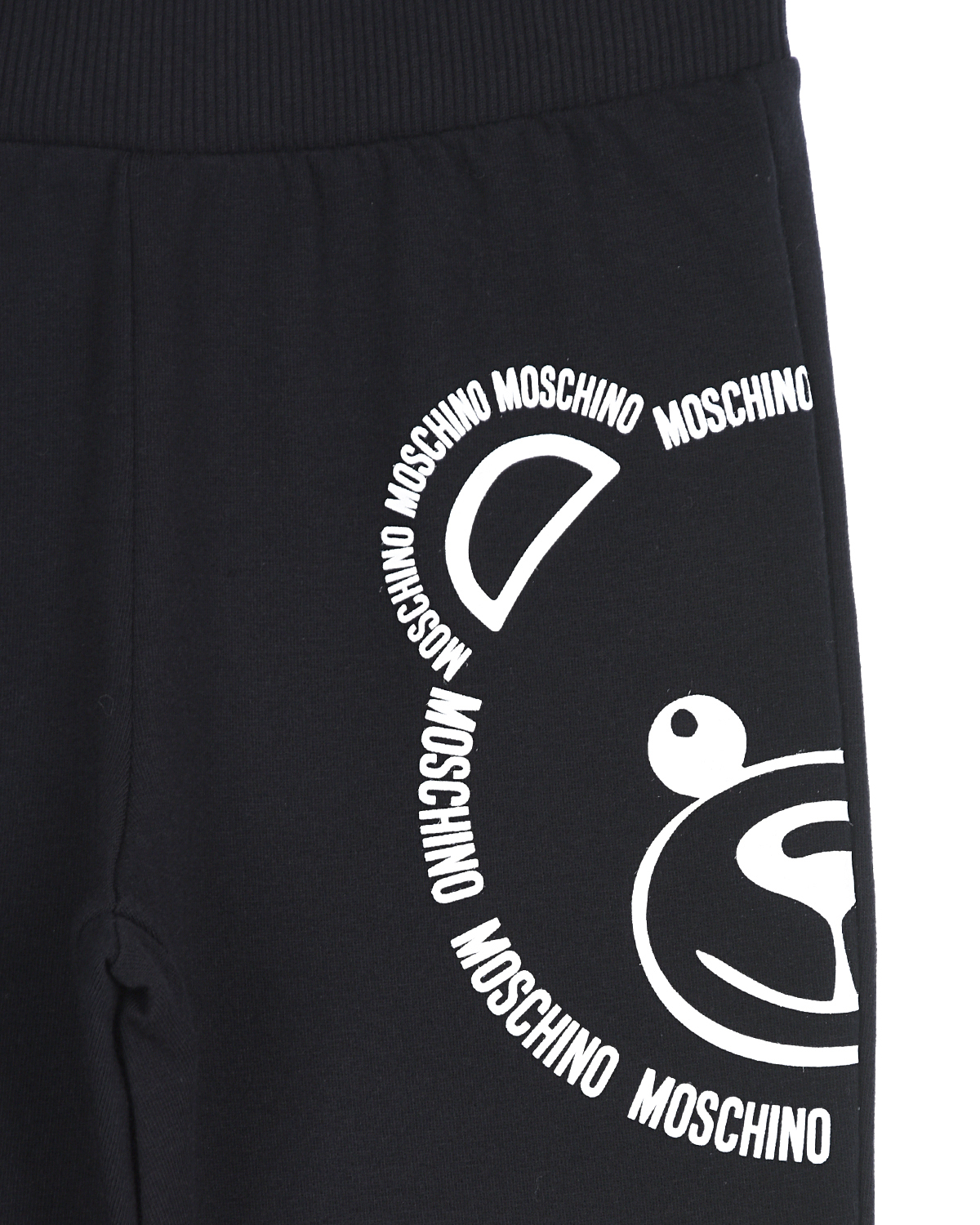 Черные спортивные брюки с принтом "медвежонок" Moschino детские, размер 104, цвет черный - фото 3