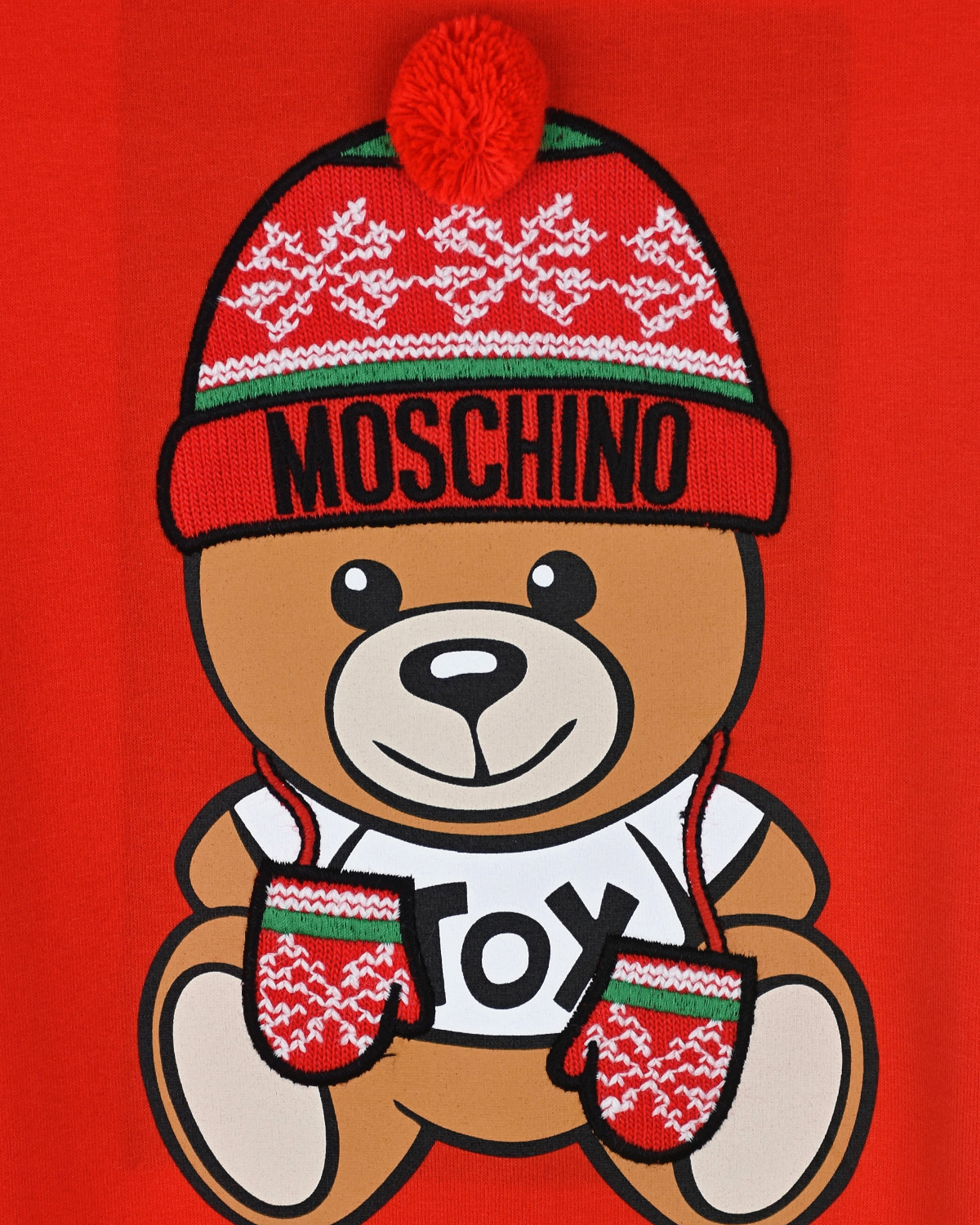 Красный свитшот с принтом "медвежонок" Moschino детский, размер 104 - фото 3