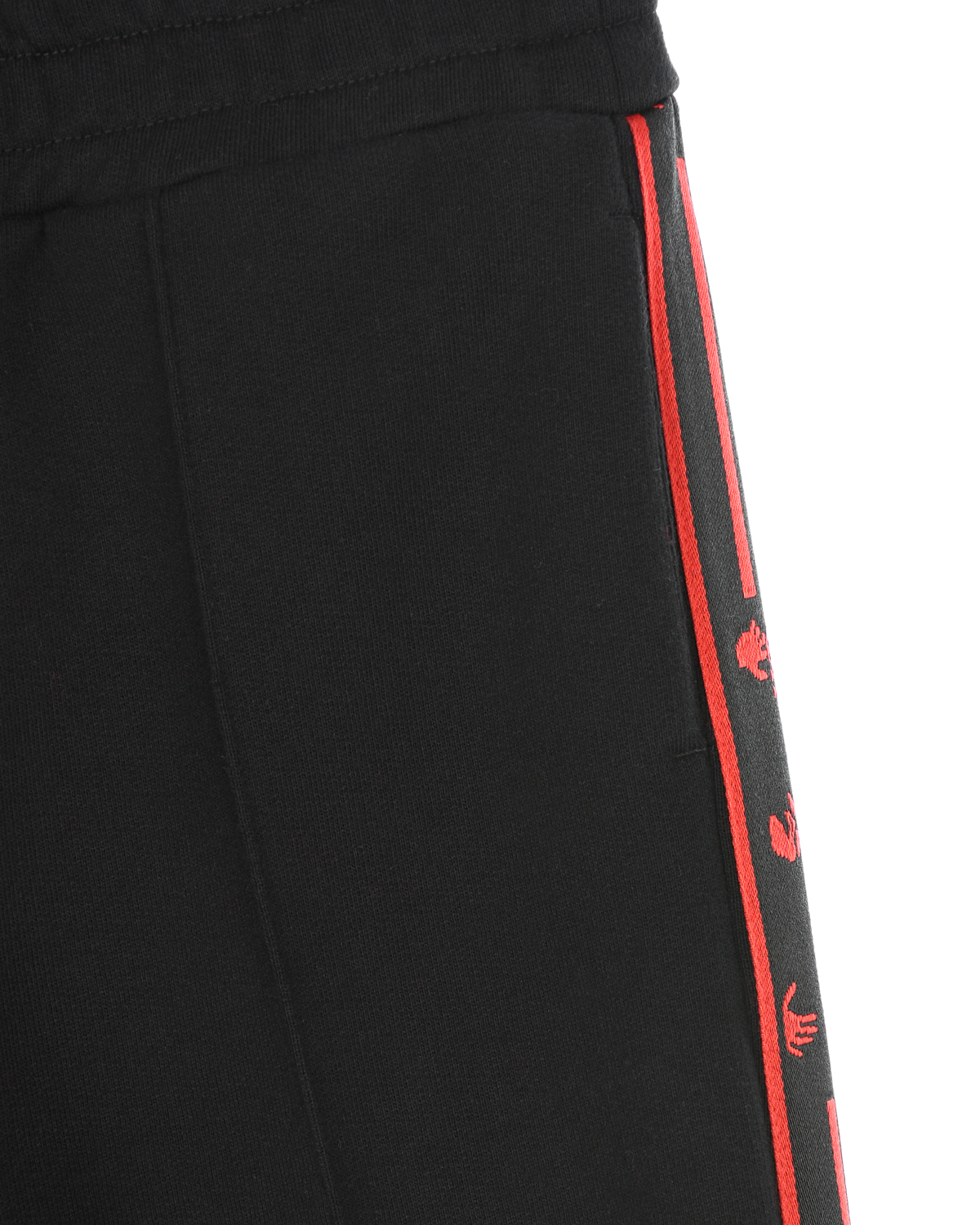 Черные спортивные брюки с красными лампасами Off-White детские, размер 128, цвет черный - фото 3