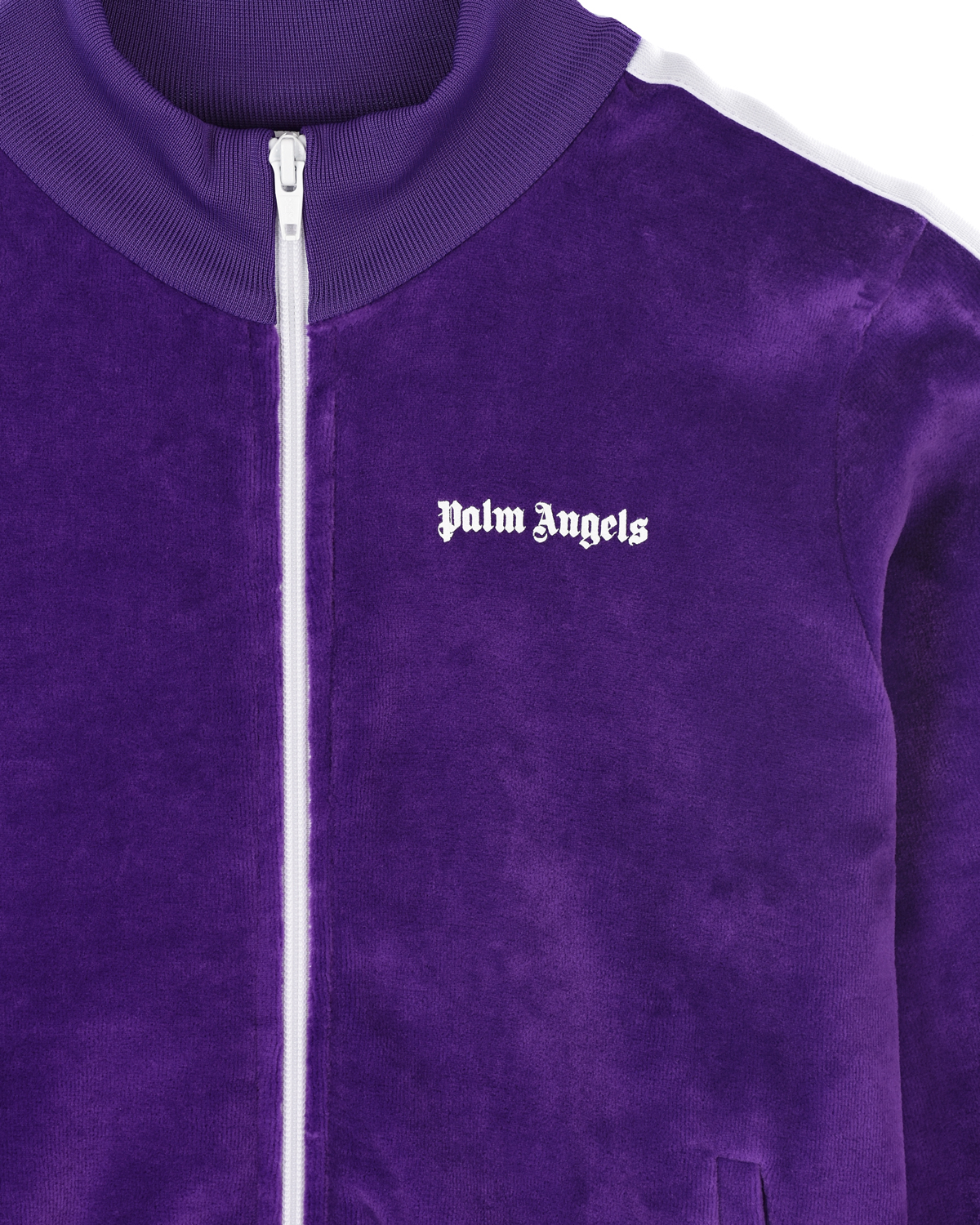 Фиолетовая спортивная куртка с белыми лампасами Palm Angels детская, размер 116, цвет фиолетовый - фото 3