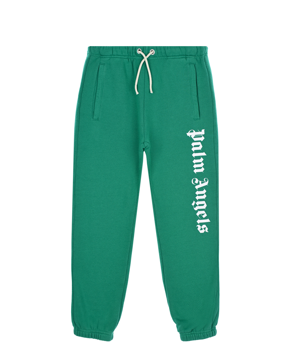 Зеленые спортивные брюки с белым логотипом Palm Angels детские, размер 116, цвет зеленый