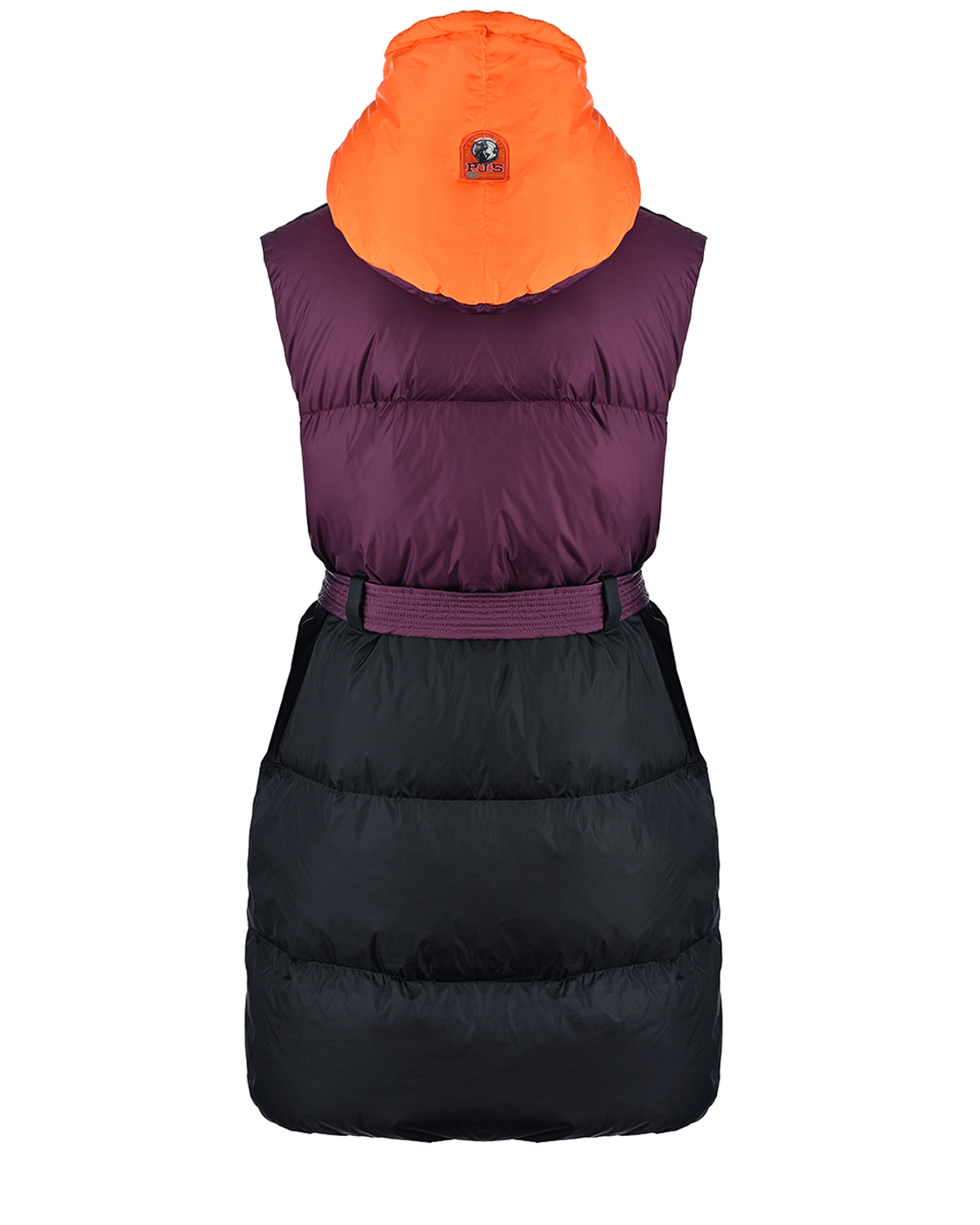 Удлиненный черный жилет с оранжевым капюшоном Parajumpers, размер 42 - фото 4