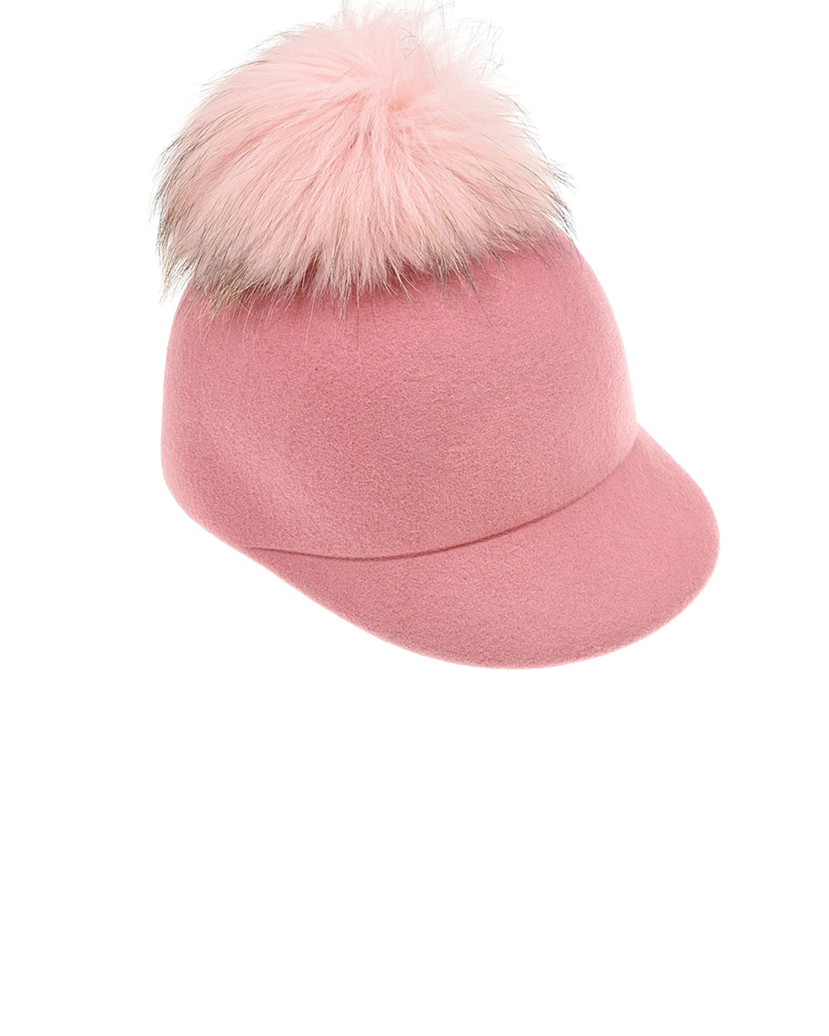 Розовая кепка с меховым помпоном Regina детская, размер 55/57, цвет розовый