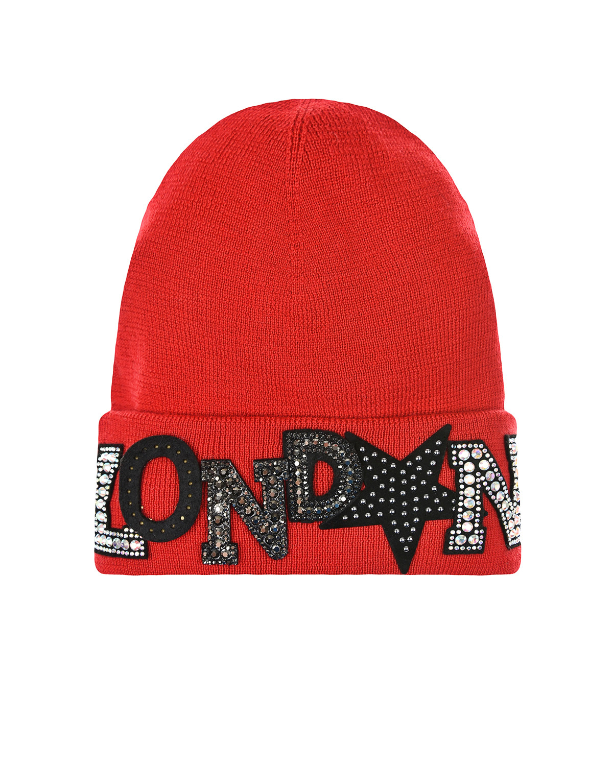 Красная шапка с патчами "London" Regina детская, размер 55/57, цвет красный - фото 1