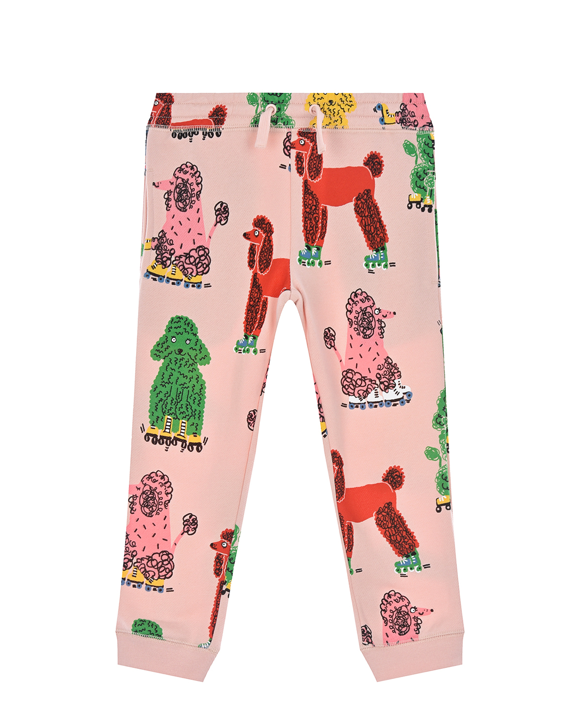 Розовые спортивные брюки с принтом "пудели" Stella McCartney детские, размер 128, цвет розовый - фото 1