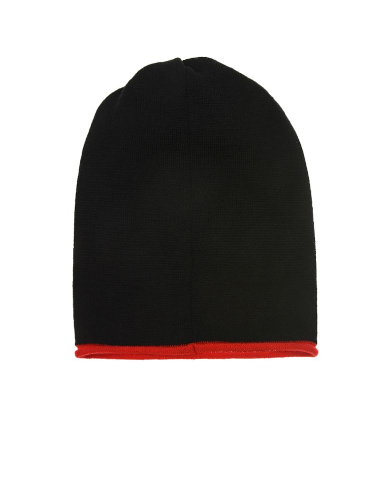 Черная шапка из шерсти Catya детская, размер 55, цвет мультиколор - фото 2