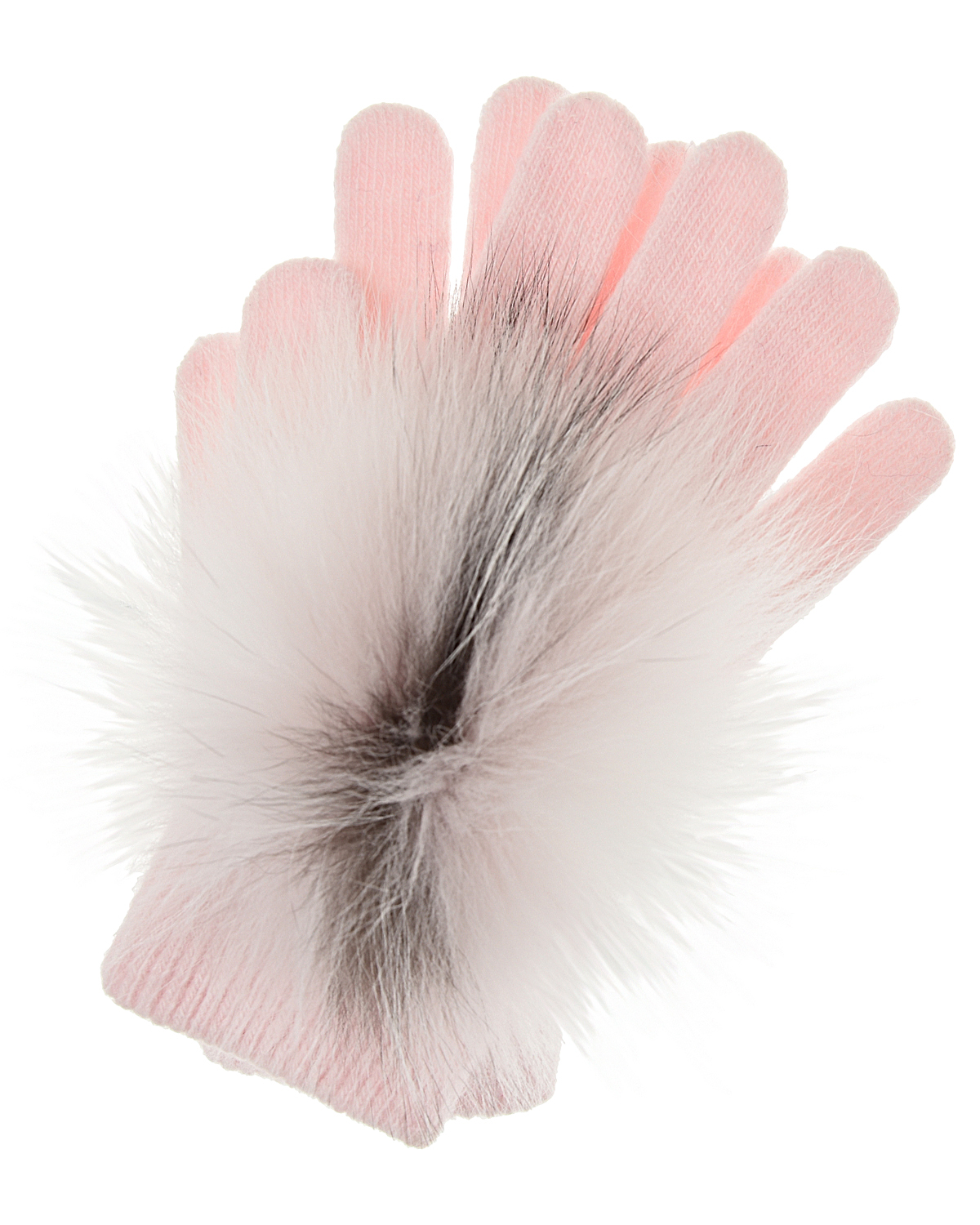 Розовые перчатки с отделкой из меха Yves Salomon, размер unica, цвет нет цвета - фото 1