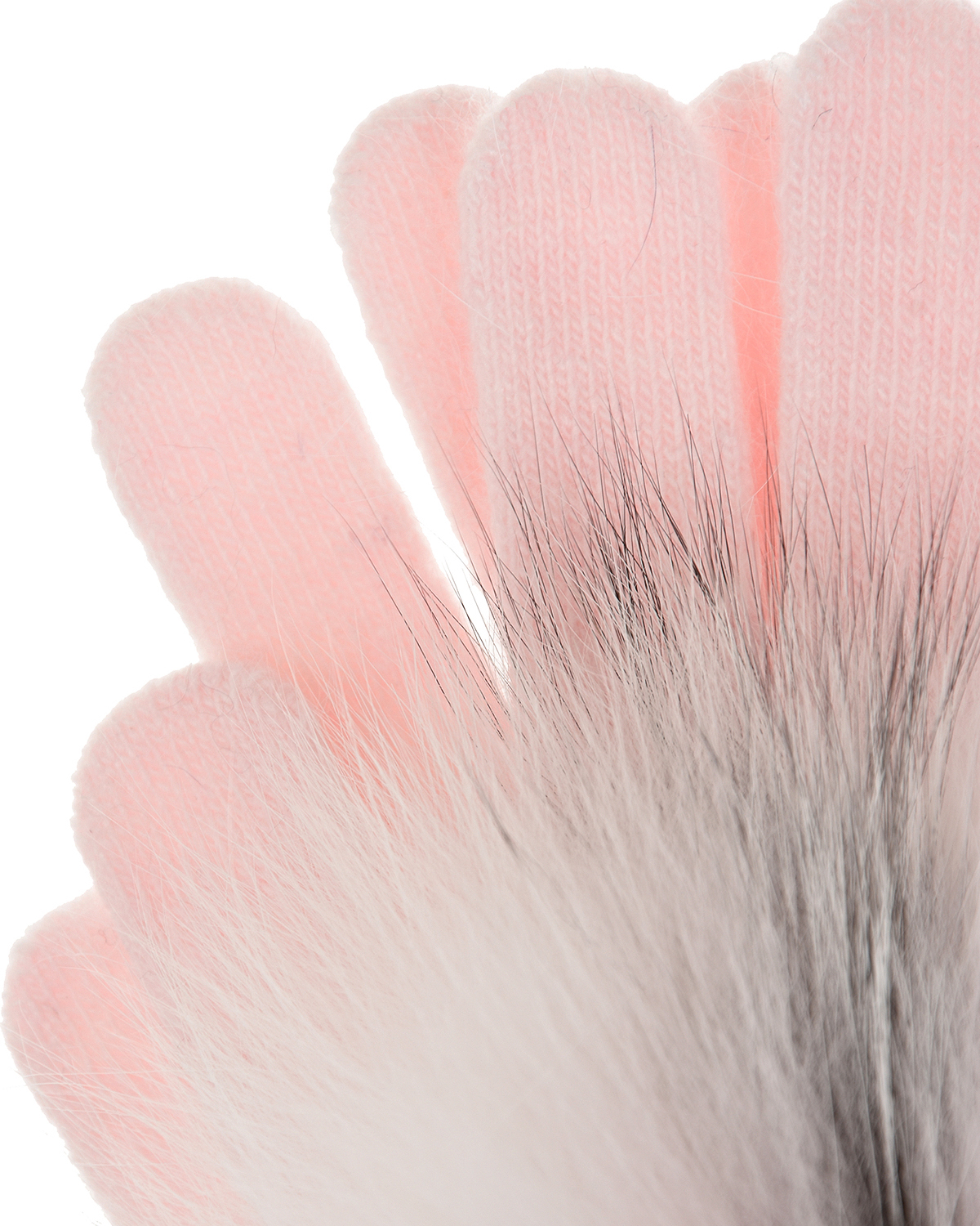 Розовые перчатки с отделкой из меха Yves Salomon, размер unica, цвет нет цвета - фото 2