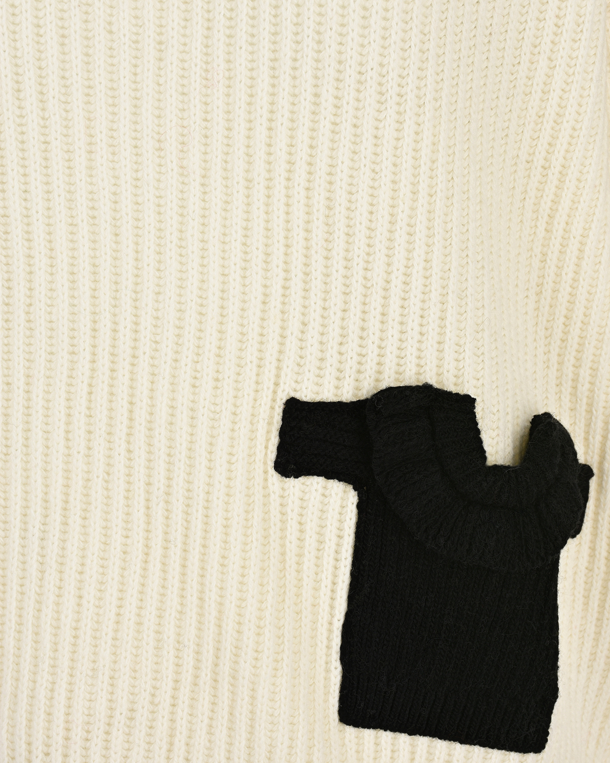 Белый джемпер с черным фигурным карманом Vivetta, размер 40 - фото 6