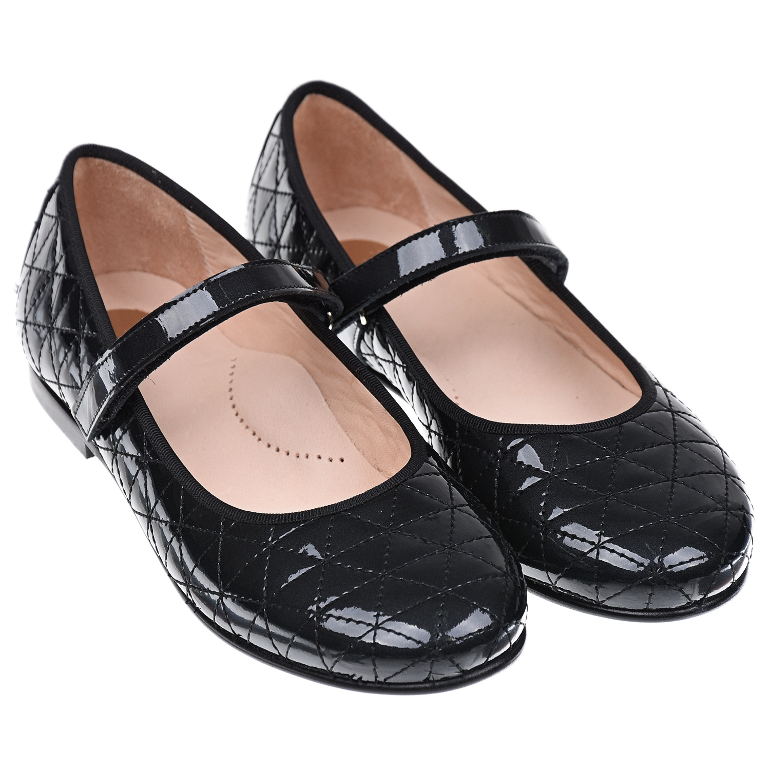 Черные стеганые  туфли с перемычкой Beberlis детские, размер 28, цвет черный - фото 1