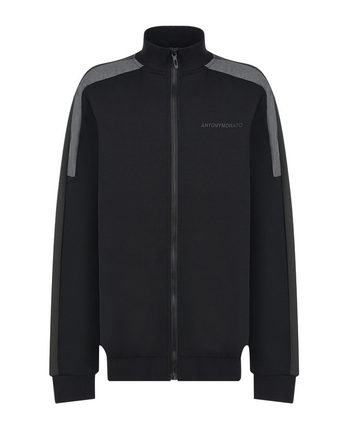 Черная спортивная куртка с воротником-стойкой Antony Morato детская, размер 164, цвет черный - фото 1