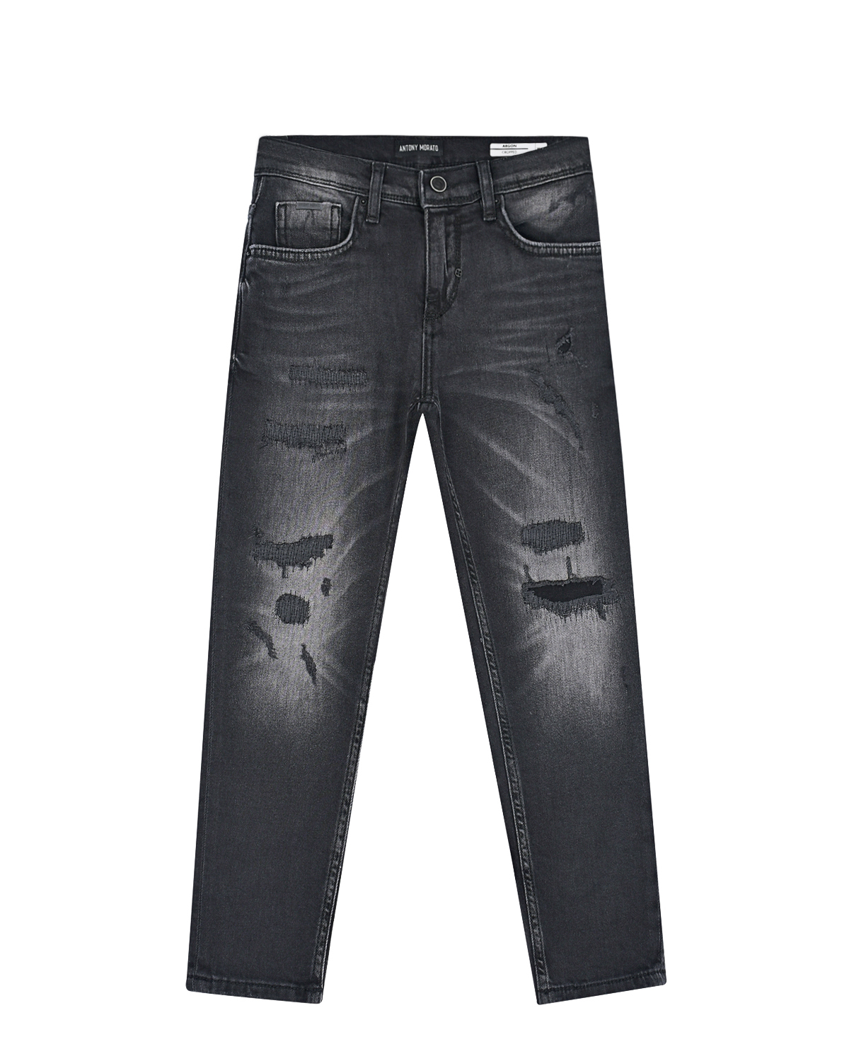 Черные джинсы с разрезами Antony Morato детские, размер 116, цвет черный