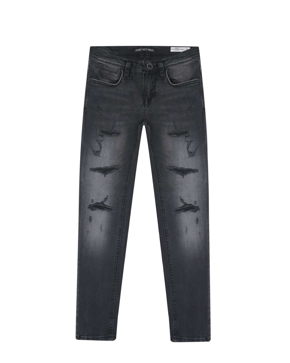 Черные выбеленные джинсы с разрезами Antony Morato детские, размер 128, цвет черный