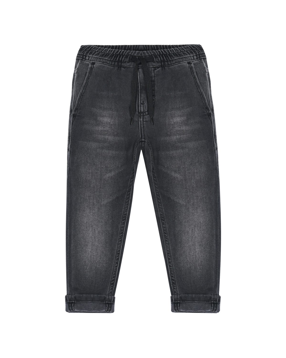 Черные джинсы с поясом на резинке Antony Morato детские, размер 116, цвет черный