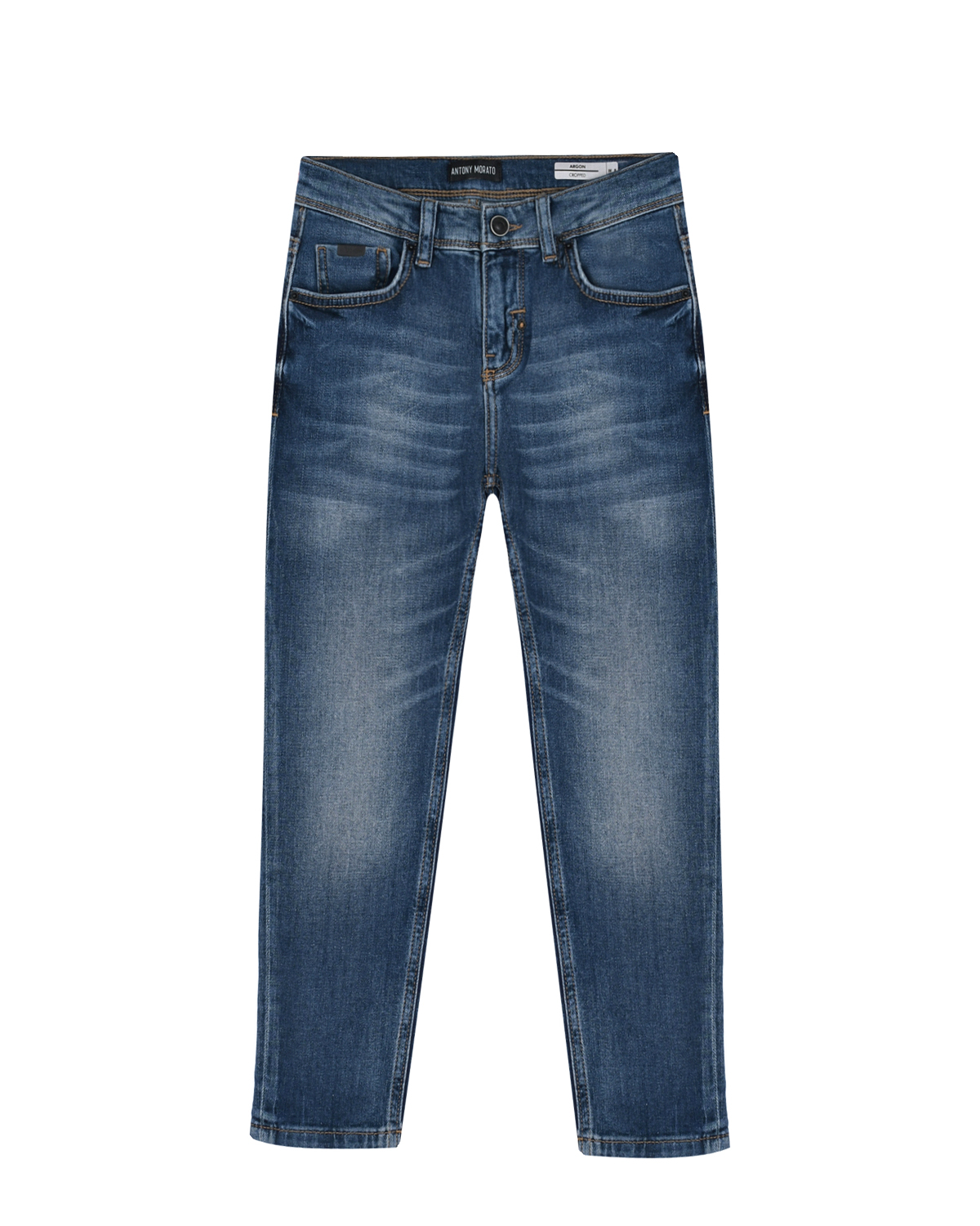 Синие потертые джинсы Antony Morato детские, размер 116, цвет синий