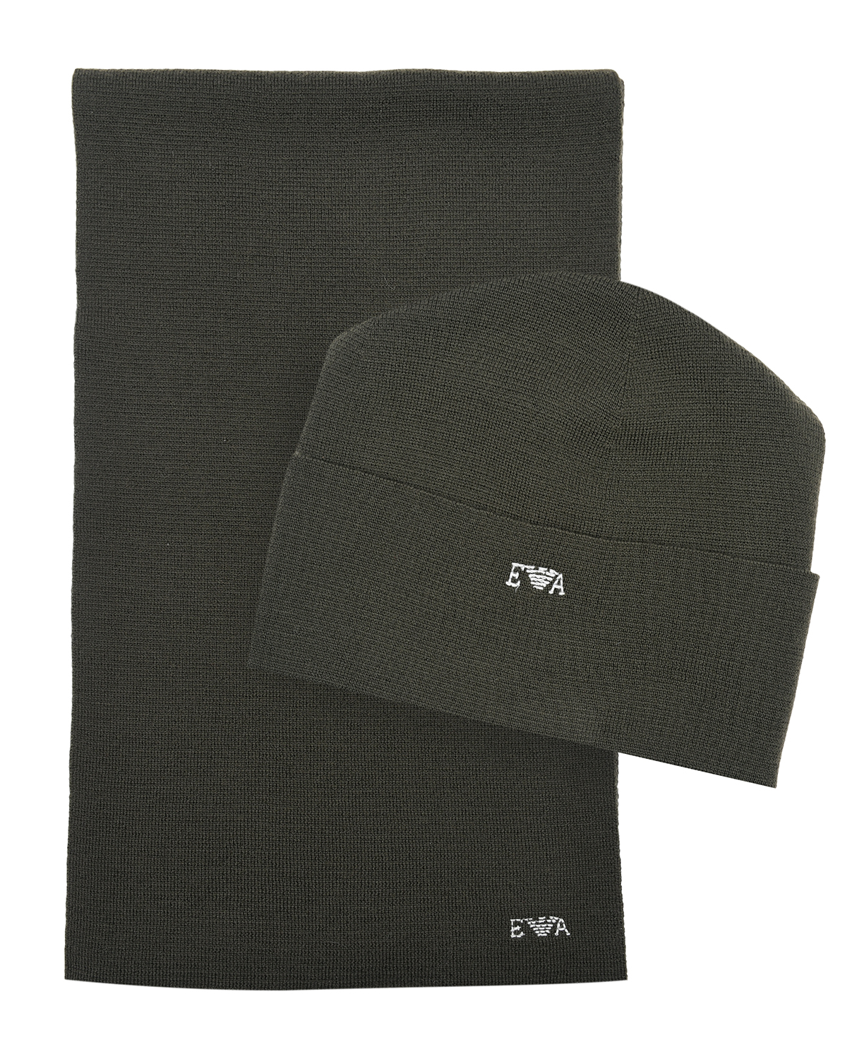 Комплект: шапка и шарф,хаки Emporio Armani детский, размер L - фото 1