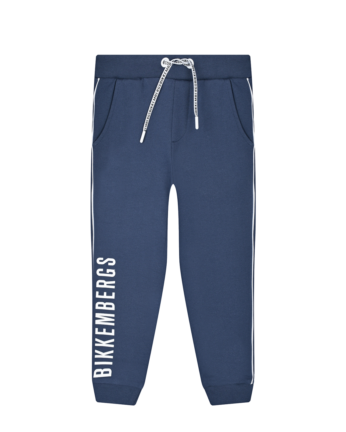 Темно-синие спортивные брюки с белым лого Bikkembergs детское, размер 92, цвет синий