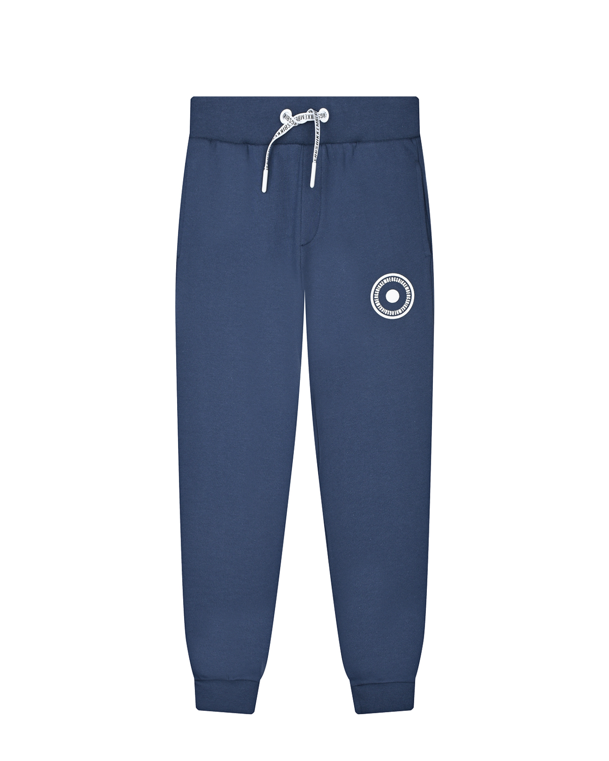 Темно-синие спортивные брюки с белым лого Bikkembergs детское, размер 110, цвет синий