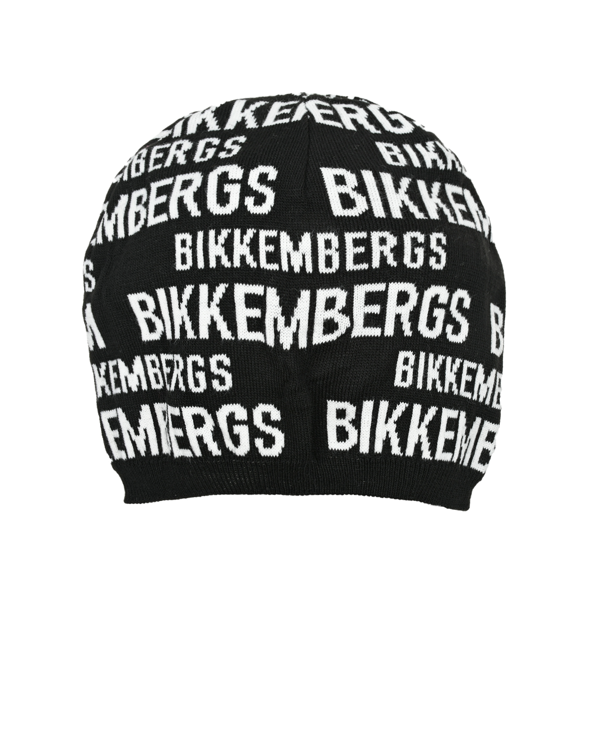 Черная шапка со сплошным белым лого Bikkembergs детская, размер 1, цвет черный