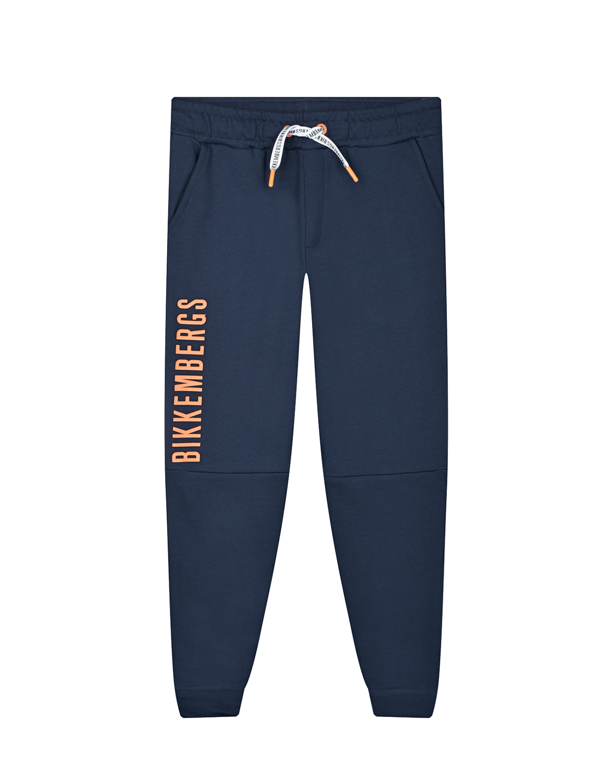 Синие спортивные брюки с оранжевым лого Bikkembergs детские, размер 116, цвет синий - фото 1