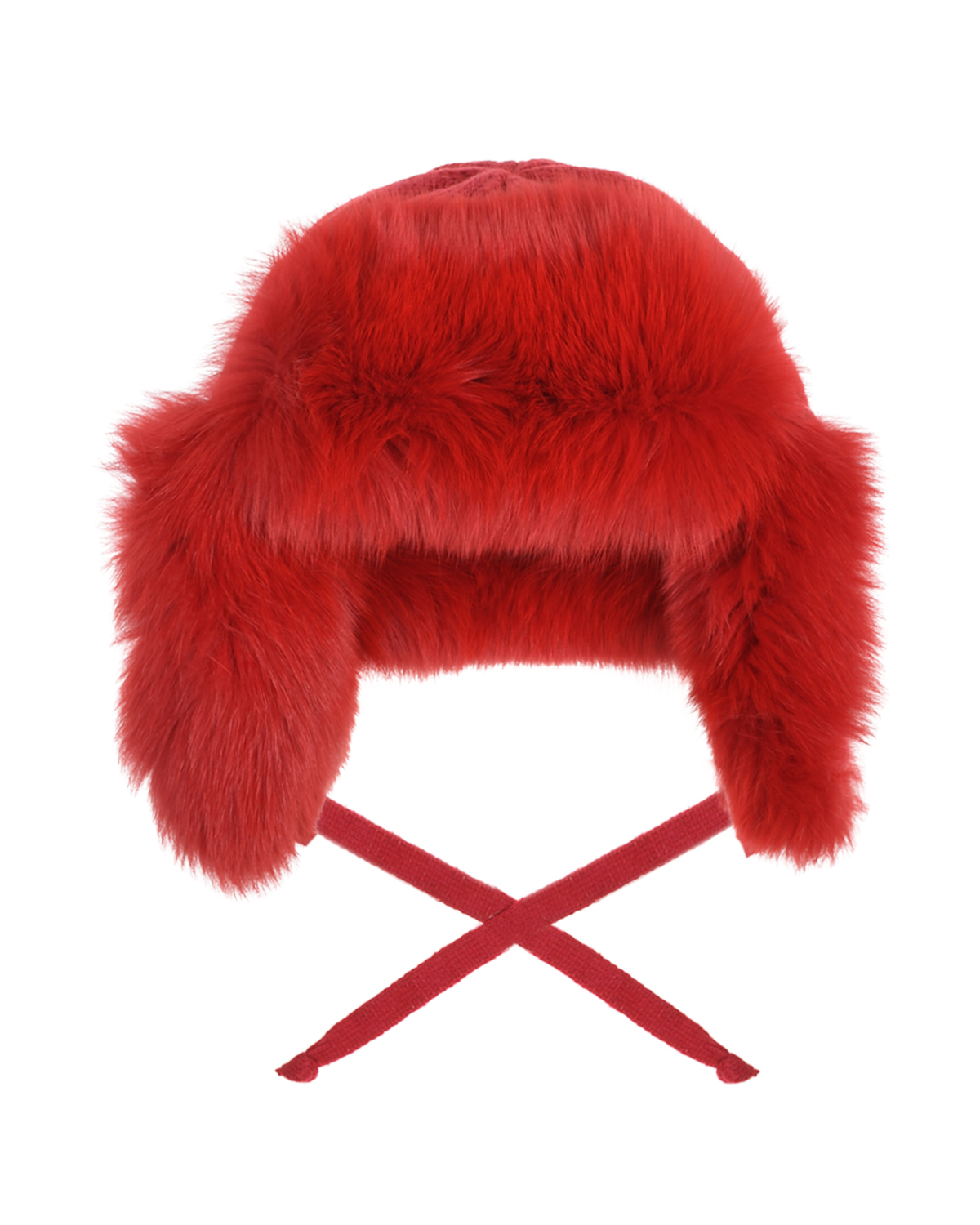 Красная шапка-ушанка с меховой отделкой Chobi детская, размер 57, цвет красный - фото 1
