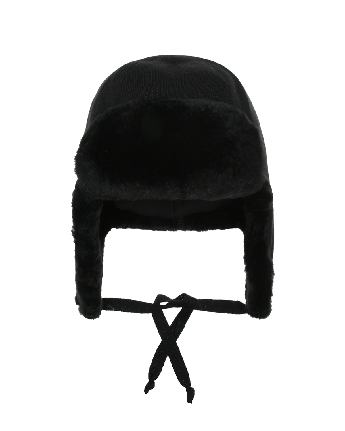 Черная шапка ушанка с меховой подкладкой Chobi детская, размер 55, цвет черный