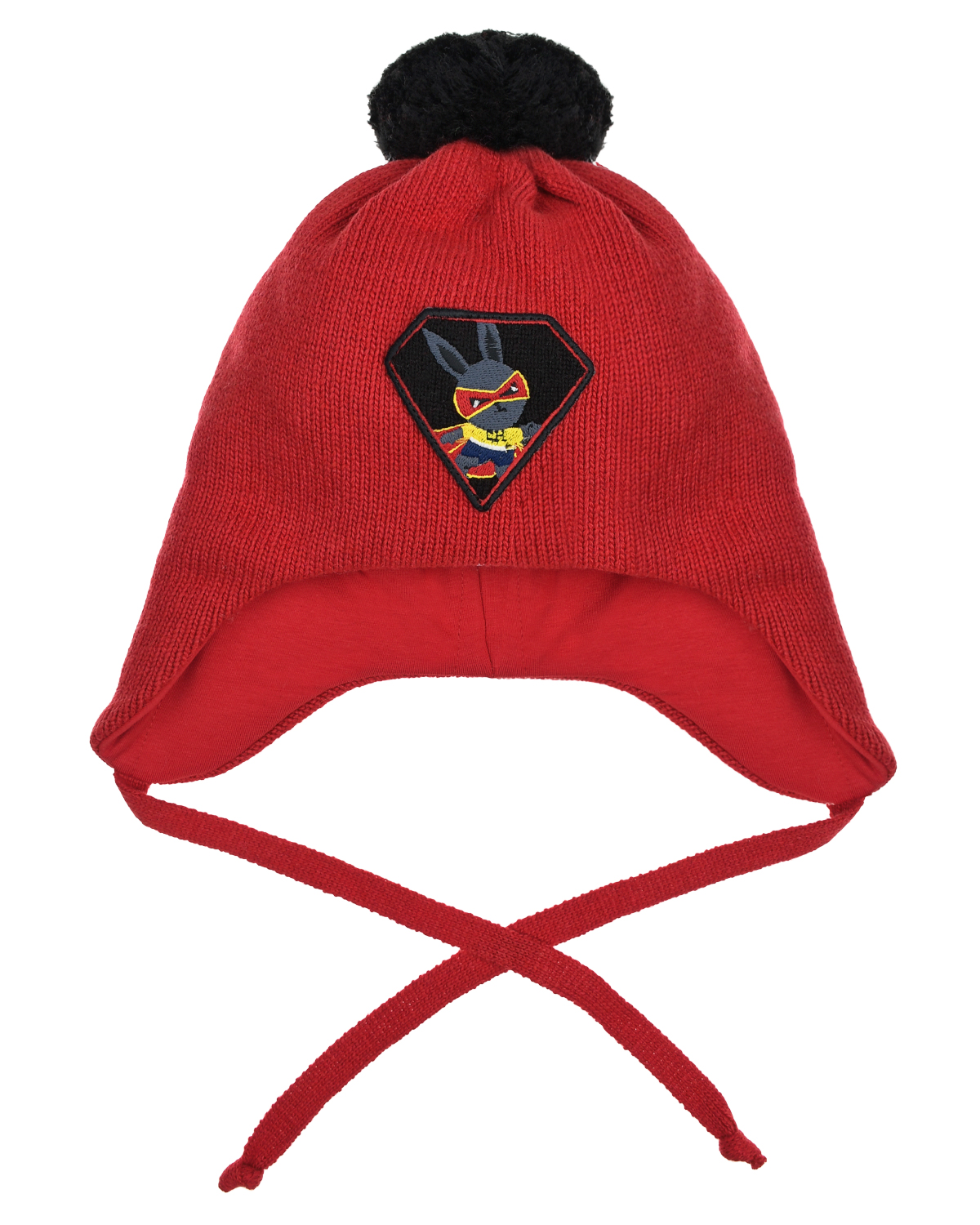 Красная шапка с нашивкой "заяц" Chobi детская, размер 49, цвет красный