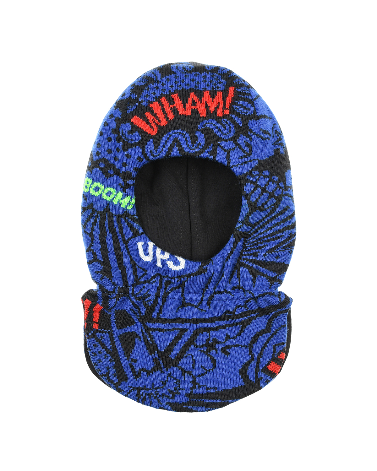 Синяя шапка-шлем с декором "комиксы" Chobi детская, размер 49, цвет синий