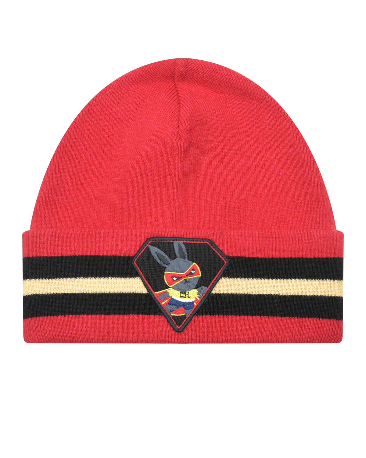 Красная шапка с нашивкой "заяц" Chobi детская, размер 53, цвет красный