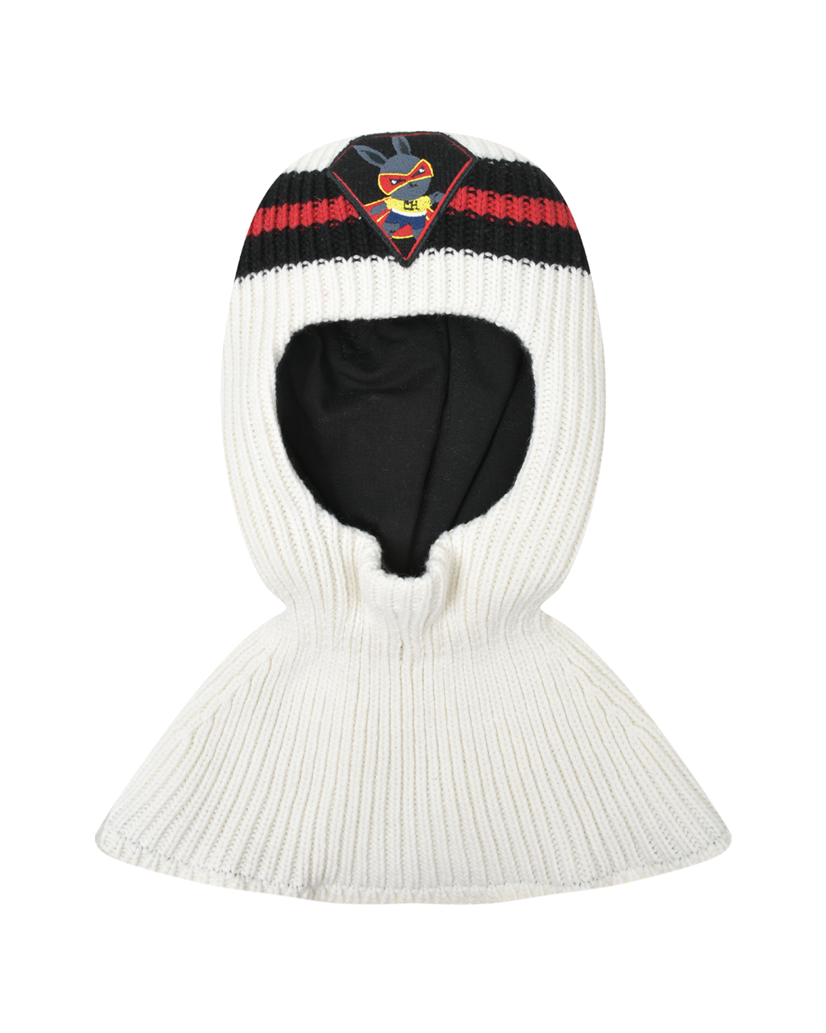 Белая шапка-шлем с нашивкой "заяц" Chobi детская, размер 53, цвет белый - фото 1