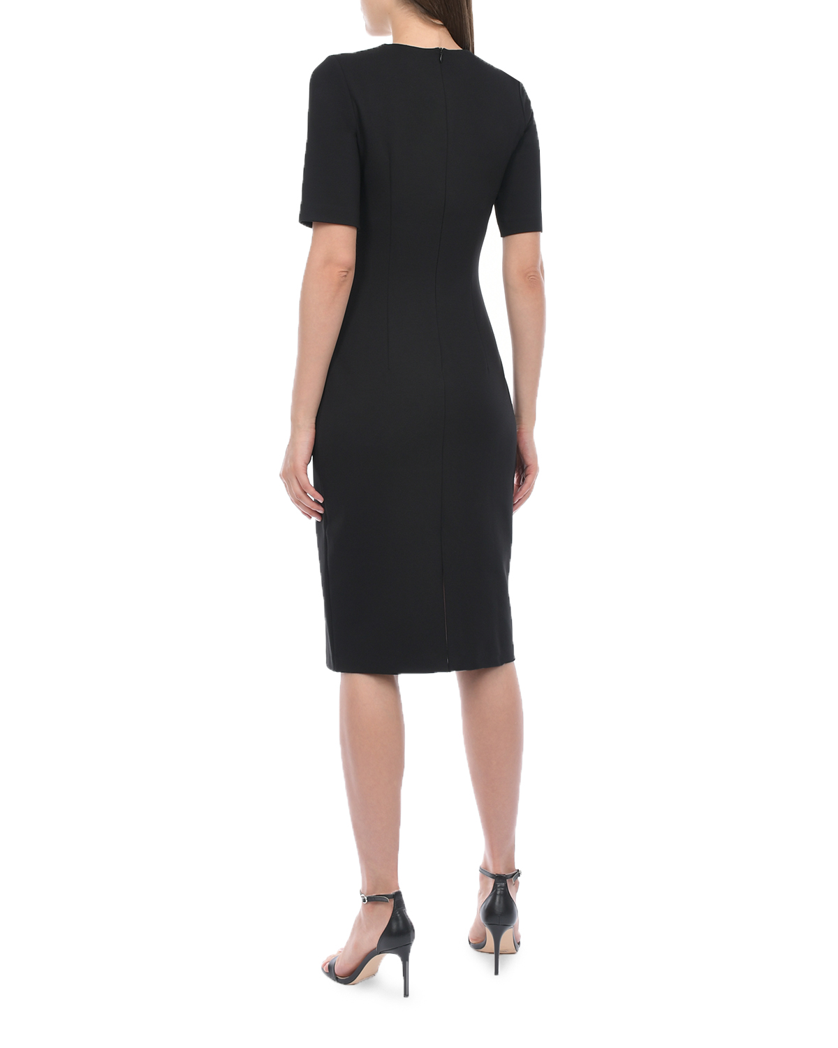 Трикотажное черное платье-футляр Dan Maralex, размер 42, цвет черный - фото 3