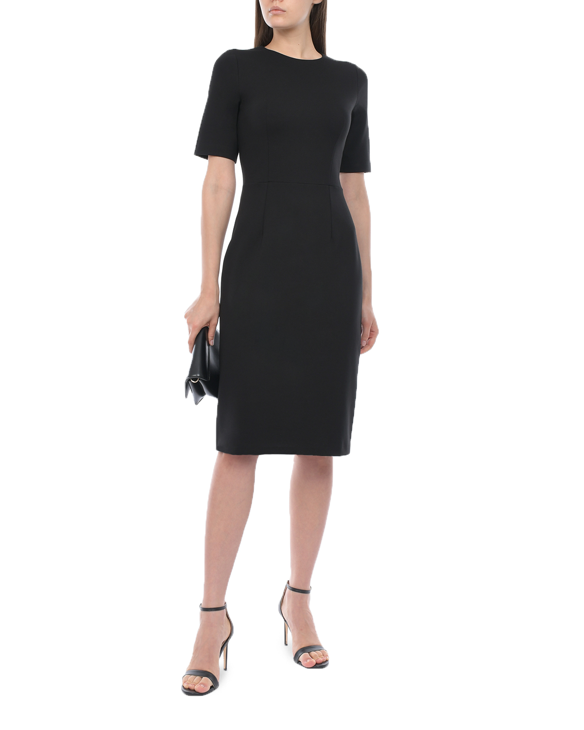 Трикотажное черное платье-футляр Dan Maralex, размер 42, цвет черный - фото 2