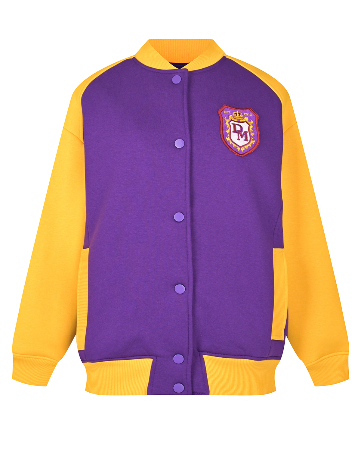 Желто-фиолетовая куртка-бомбер Dan Maralex, размер 42, цвет мультиколор