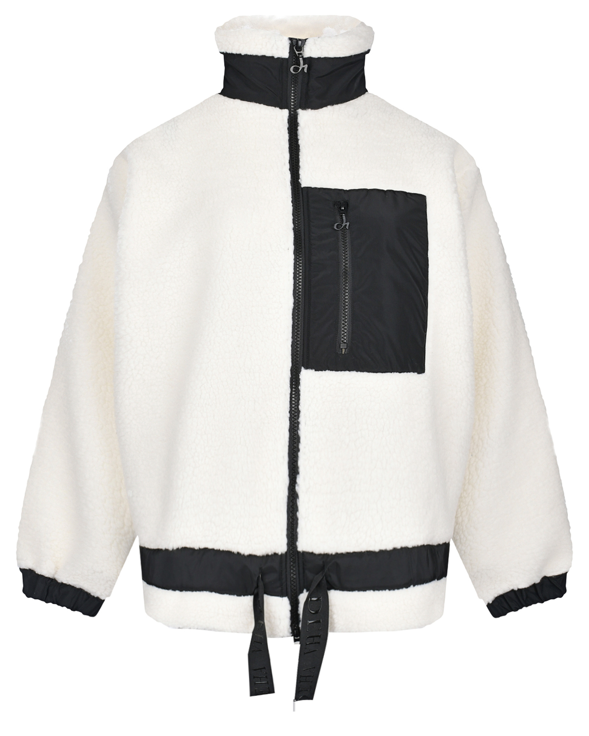 Белая куртка с черным накладным карманом Deha, размер 40, цвет белый