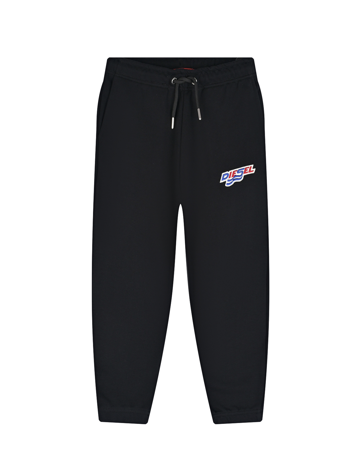 Черные спортивные брюки с вышитым лого Diesel детские, размер 128, цвет черный - фото 1