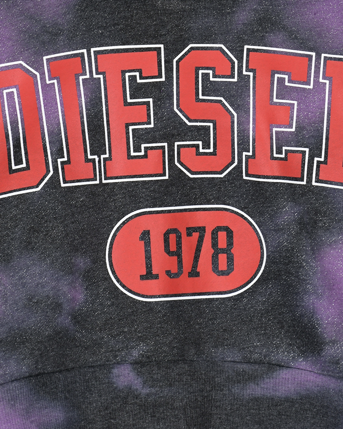 Укороченная толстовка-худи с принтом "tie dye" Diesel детская, размер 152, цвет мультиколор - фото 3