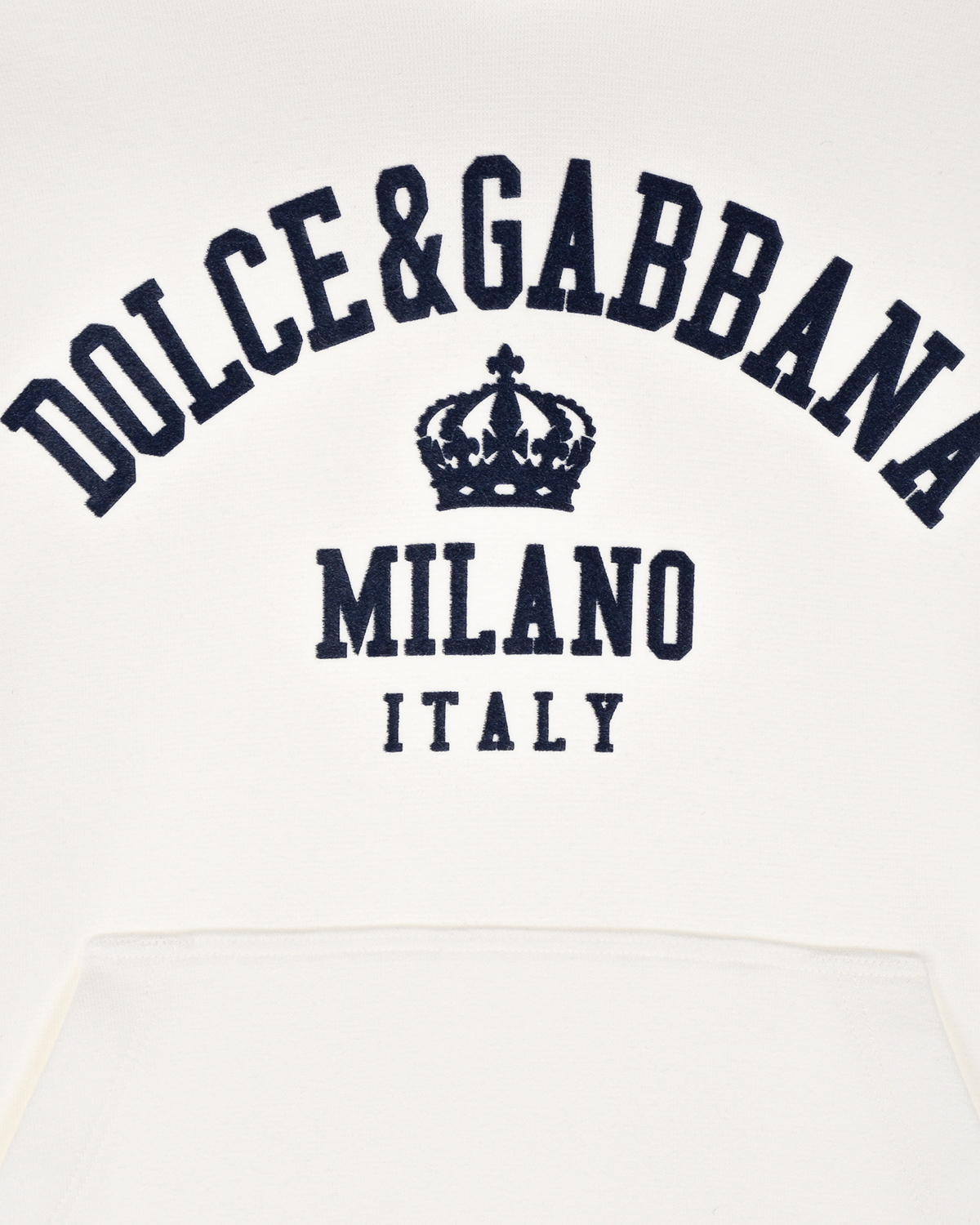 Белая толстовка-худи с черным лого Dolce&Gabbana детская, размер 104, цвет белый - фото 3