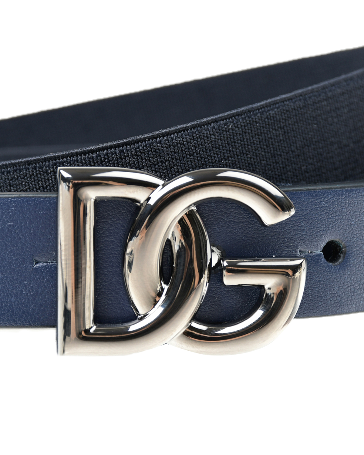 Синий ремень с серебристой фигурной пряжкой Dolce&Gabbana детский, размер L - фото 3