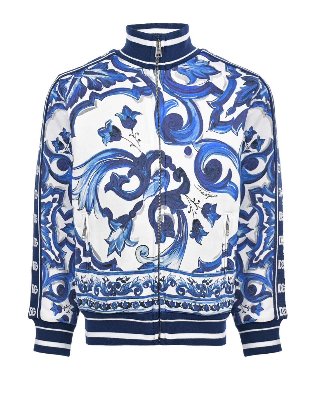 Спортивная куртка с принтом "майолика" Dolce&Gabbana детская, размер 98, цвет мультиколор - фото 1