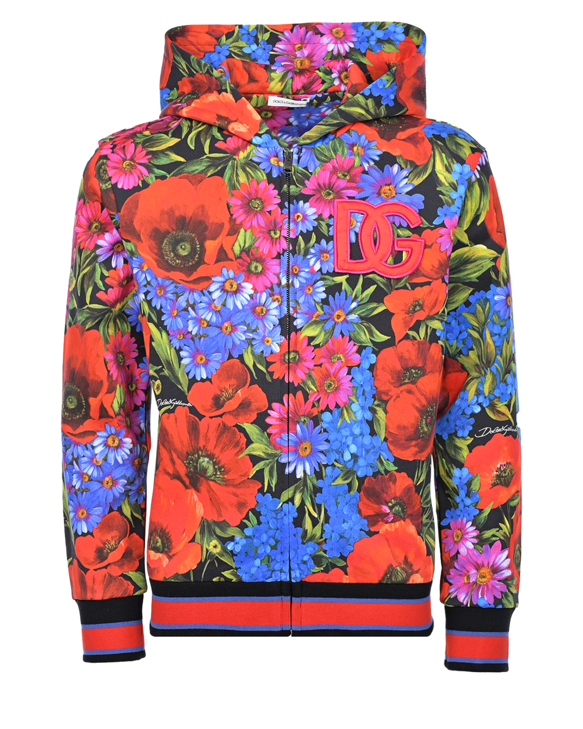 Спортивная куртка с принтом "маки" Dolce&Gabbana детская, размер 116, цвет мультиколор