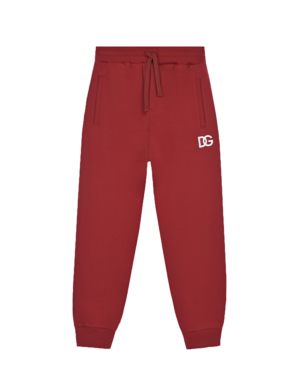 Красные спортивные брюки с белым лого Dolce&Gabbana детские, размер 98, цвет красный