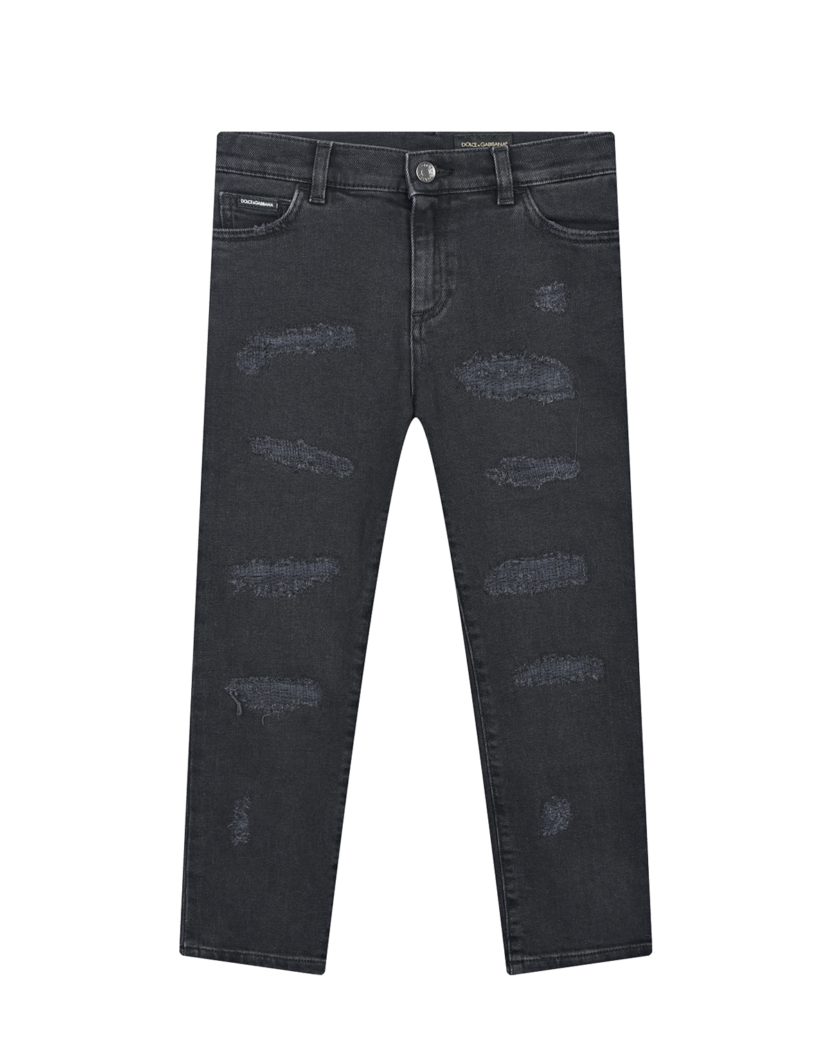 Черные джинсы с разрезами Dolce&Gabbana детские, размер 128, цвет черный