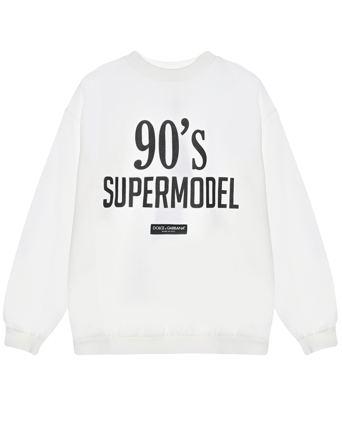 Белый свитшот с принтом "90s supermodel" Dolce&Gabbana детский, размер 104 - фото 1