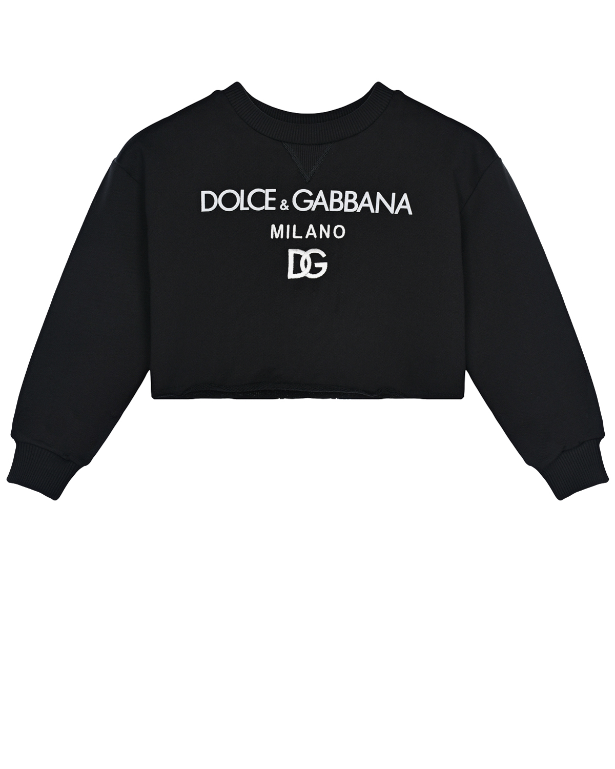 Черный свитшот с белым логотипом Dolce&Gabbana детский, размер 92 - фото 1