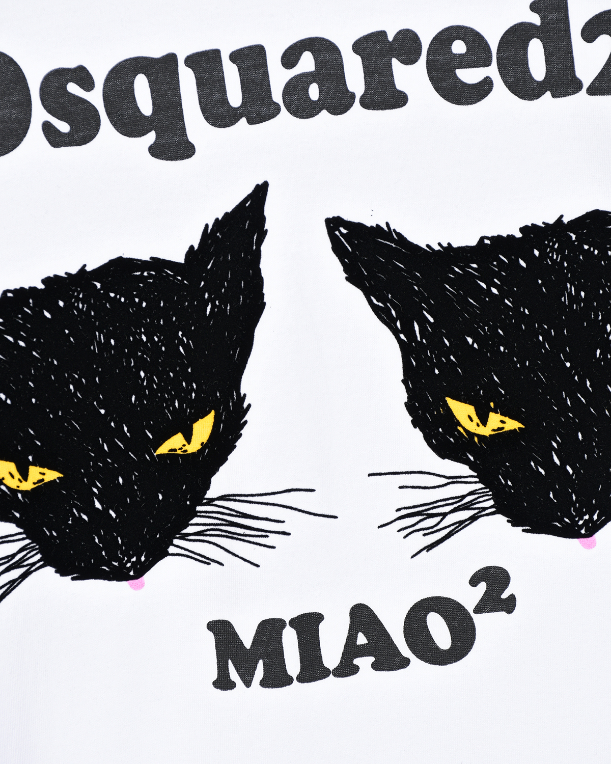 Белая футболка с принтом "черные кошки" Dsquared2 детская, размер 140, цвет белый - фото 4