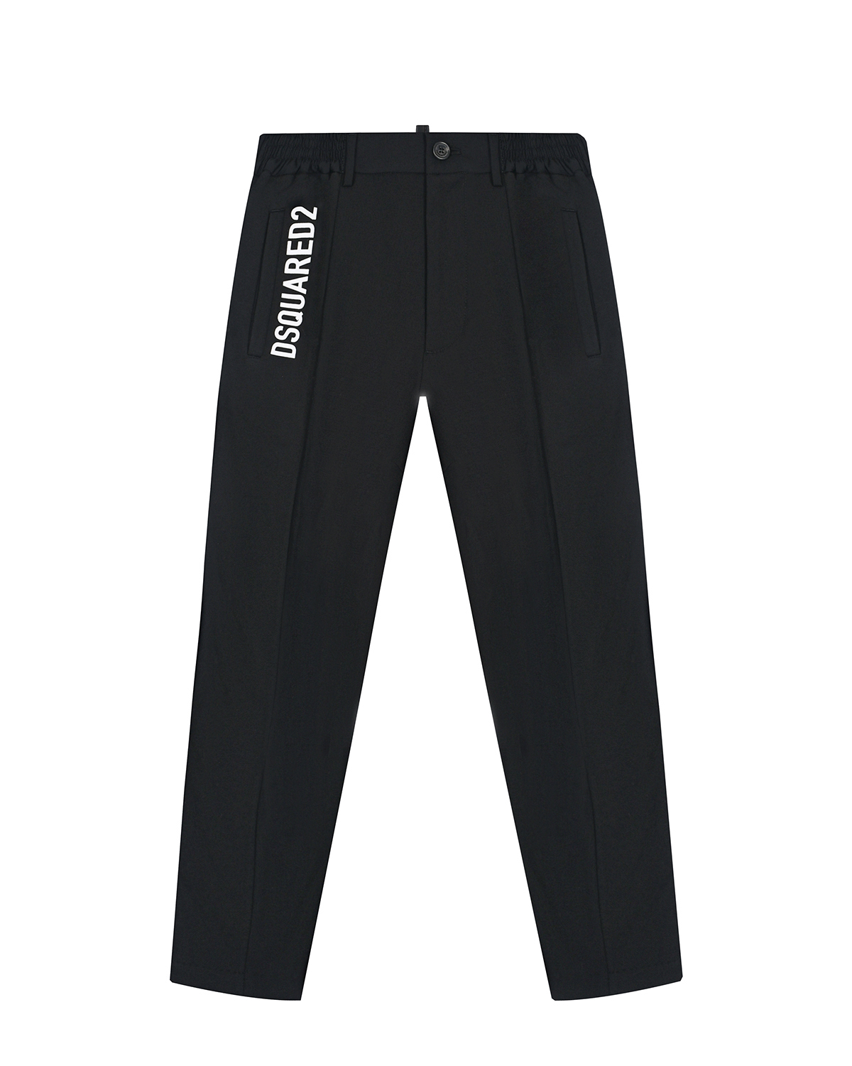 Черные брюки с поясом на резинке Dsquared2 детские, размер 140, цвет черный
