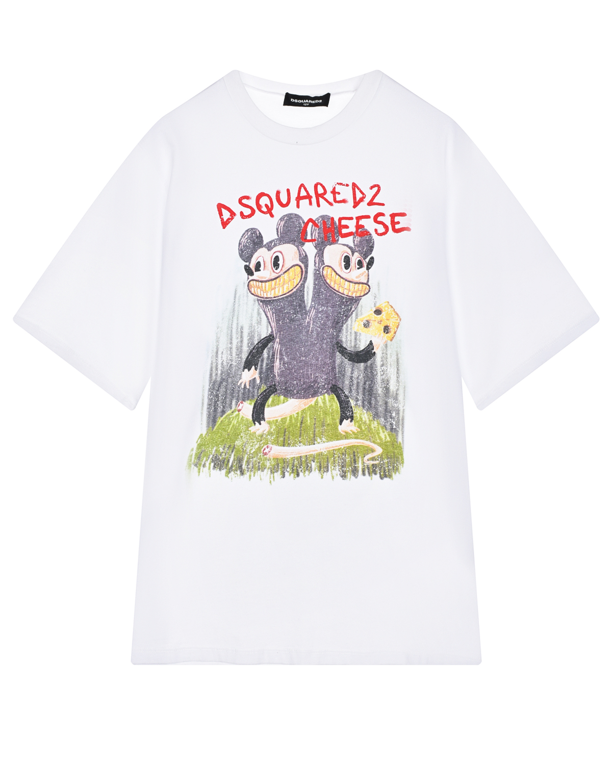 Белая футболка с принтом "CHEESE" Dsquared2 детская, размер 152, цвет белый - фото 1